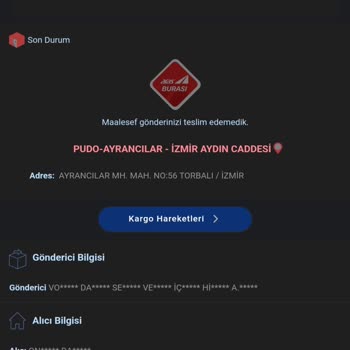 Aras Kargo Kargom Kayboldu İzmir Torbalı Yazıbaşı Şubesi