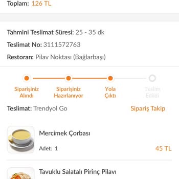 Trendyol YEMEK'TE Her Defasında Soğuk Ve Eksik Sipariş Gelmesi