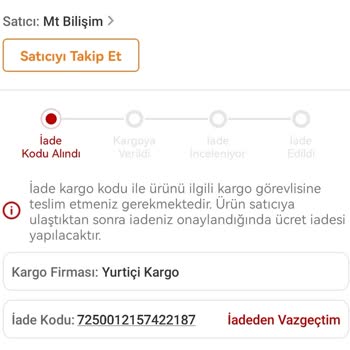 Yurtiçi Kargo İade Ürün Sorunu
