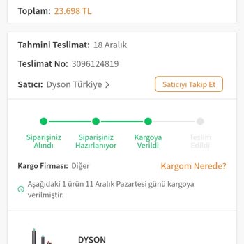 Dyson Seri Numarası Zaten Mevcut