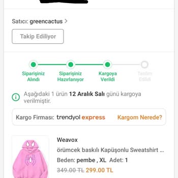 Trendyol Kargo Sabit Kaldı