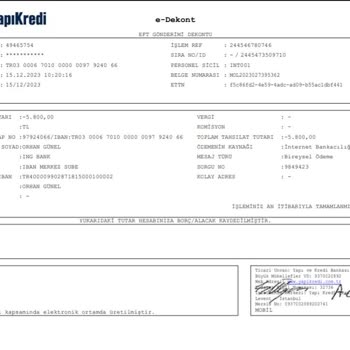 Yapı Kredi Bankası EFT Gerçekleşmeme Sorunu