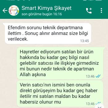 Hammaddeler.com Ürün Bilgisinin Tarafıma Bildirilememesi