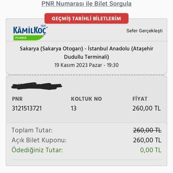 Obilet Yapılmayan Seferin İadesini Yapmıyor