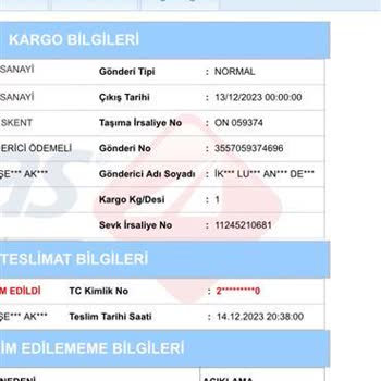 Aras Kargo Teslimat Yanlışlığı. Elime Ulaşmayan Kargo