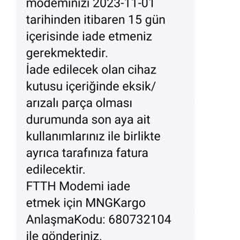 Kablo Net İade Edilen Cihaz Adına Fatura Çıkarılması