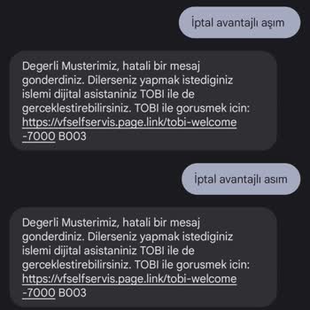 Vodafone Aşım Paketi İstemiyorum