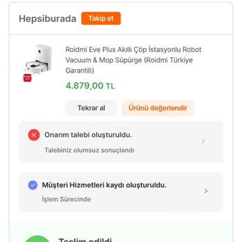 Hepsiburada Roidmi Garanti Surecinde Destek Sağlamaması