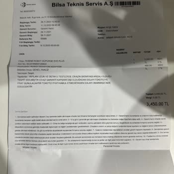 Roidmi Süpürge Garanti Surecinde Onarımının Ücretli Yapılması