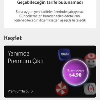 Vodafone Tarifeye Geçemiyorum Tarifemi Değiştiremiyorum
