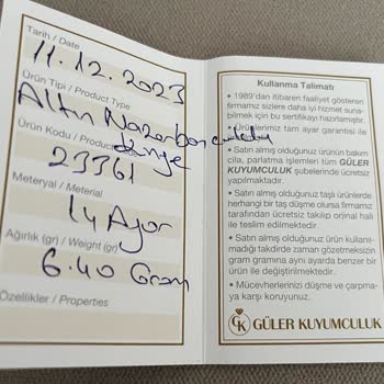 Güler Kuyumculuk (gulerkuyumculuk.com) Eksik Gram Gönderip İadesini Kabul Etmiyor