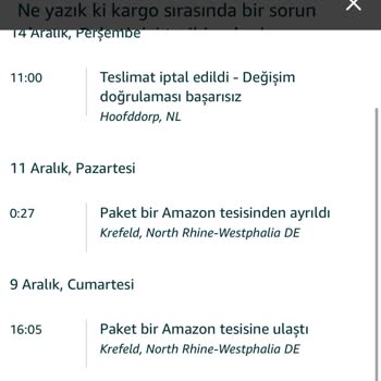 Amazon Kargodaki Siparişim İptal Edildi