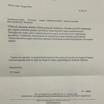 DS Damat Damat Firmasının Arkasında Durmadığı Ürün Gömlek.