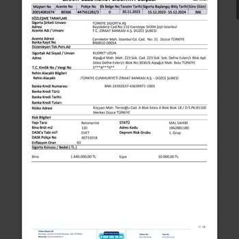 Ziraat Bankası Konut Sigortası İptali