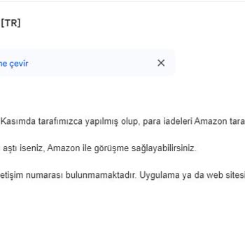 Amazon 1 Aydır Paramı İade Etmediler