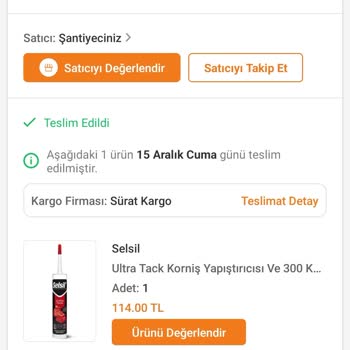 Sürat Kargo Ürünümü Adresime Teslim Etmedi. Ürünüm Kayıp