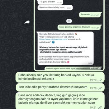 Stilzade Moda Para İadesi Hatası