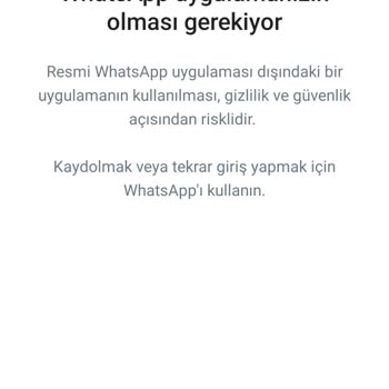 Resmi WhatsApp Uygulaması Hatası