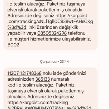 Kargoist Kapımdan Alınması Gereken İade Kargom Alınmadı
