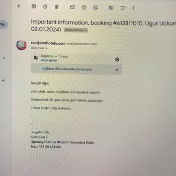 Zenhotels.com Rezervasyon İptali Ve İade Sürecinde Yaşanan Mağduriyet