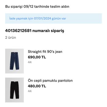 Bershka Teslim Edilmeden Teslim Edildi Denilen Ürün