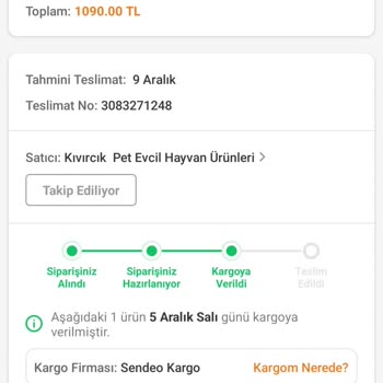 Sendeo Kargo Hala Gelmedi