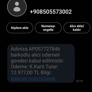 PTT Kargo Haberim Olmadan Kargo Gönderilmiş Alici Ödemeli