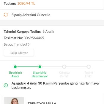 Trendyol Siparişin Ücret Ve İptal Yapılmaması