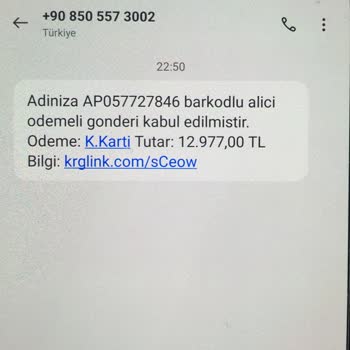 0850 557 30 02 Bilgim Dahilinde Olmayan Gönderi
