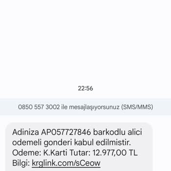 PTT Kargo Tarafıma Ait Olmayan Kargo Ödemesi