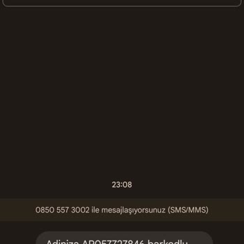0850 557 30 02 Sahte Mesaj Mesuliyet Kabul Etmiyorum
