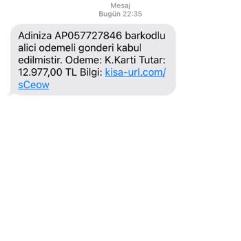 PTT Kargo Adınıza AP057727846 Barkodlu