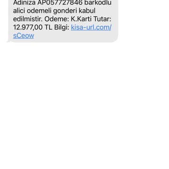 PTT Kargo 08505570732 Numaralı Telefondan Gelen Bir Mesaj Kesinlikle Etmiyorum