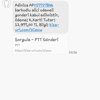 PTT Kargo Adı Altında Gelen Asilsiz Mesaj