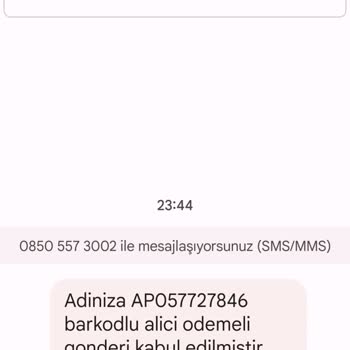 0850 557 30 02 Gelen SMS