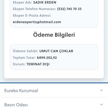 Eureko Sigorta 23353639 Numaralı Hasarımın Red Edilmesi