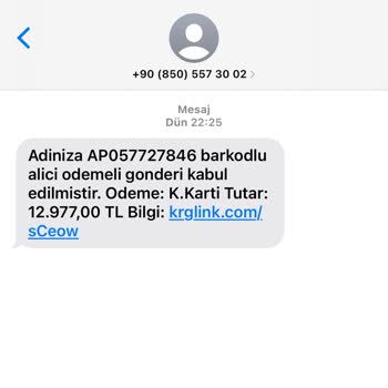 0850 557 30 02 Mesajı Telefonlara Gönderilen