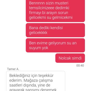 Saka Su Su Sipariş Edilmedi