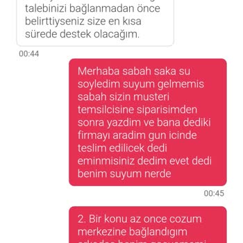 Saka Su Su Sipariş Edilmedi