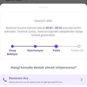 Mevlana Pide Yemek Teslimat Süresi