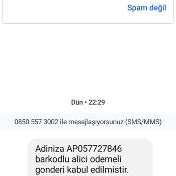 PTT Kargo PTT Den Gelen Asılsız Mesaj