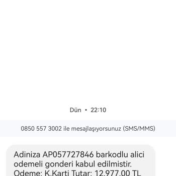 PTT Kargo 0850li Numaradan Gelen Kargo Ücreti Mesajı