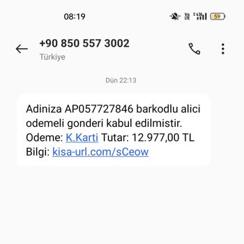 PTT Kargo Usulsüz Kargo Mesajı
