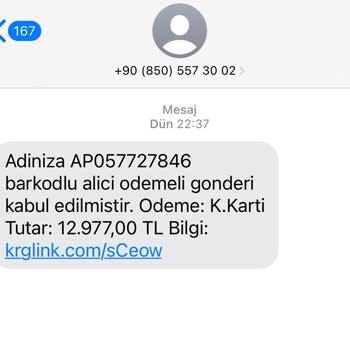 PTT Kargo Kargo Apo... İle Başlayan Gönderi