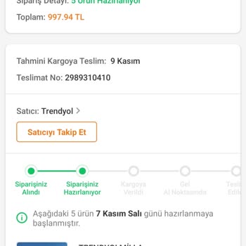 Trendyolmilla Siparişim 1 Buçuk Aydır Kargoya Verilmedi