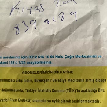 ABB - Ankara Büyükşehir Belediyesi Kıyas Fatura Belediye Ankara