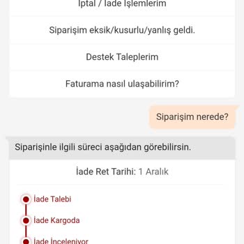 Trendyol Curve İadem Reddedildi Ürün Gönderilmiyor