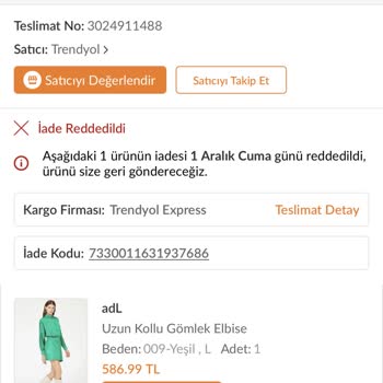Trendyol Hem Ürünümü Hem Paramı Aldılar