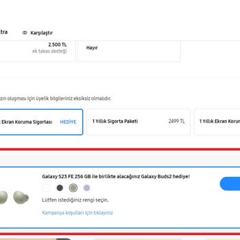 Samsung Telefon S23 Fe Yanında Gönderilen Hediye