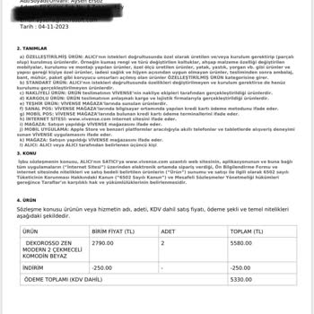 Vivense Teslim Edilmeyen 2 Komodin